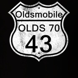 Highway Route Sign 1943 Oldsmobile Olds 70 Distressed T Shirt