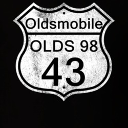 Highway Route Sign 1943 Oldsmobile Olds 98 Distressed T Shirt