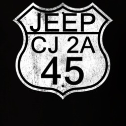 Highway Route Sign 1945 CJ 2A Distressed T Shirt