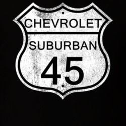 Highway Route Sign 1945 Chevy Suburban Distressed T Shirt