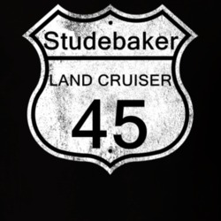 Highway Route Sign 1945 Studebaker Land Cruiser Distressed T Shirt