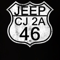 Highway Route Sign 1946 CJ 2A Distressed T Shirt