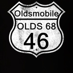 Highway Route Sign 1946 Oldsmobile Olds 68 Distressed T Shirt
