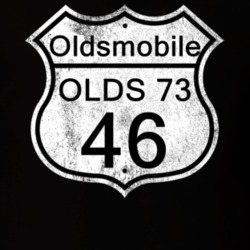 Highway Route Sign 1946 Oldsmobile Olds 73 Distressed T Shirt