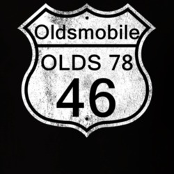 Highway Route Sign 1946 Oldsmobile Olds 78 Distressed T Shirt