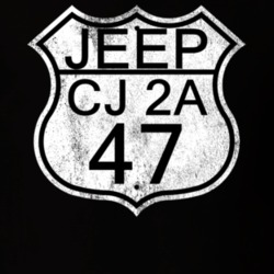 Highway Route Sign 1947 CJ 2A Distressed T Shirt