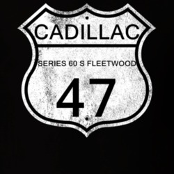 Highway Route Sign 1947 Cadillac Series 60 S Fleetwood Distressed T Sh