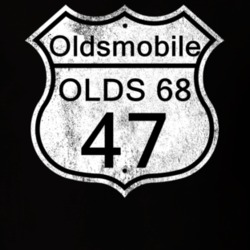Highway Route Sign 1947 Oldsmobile Olds 68 Distressed T Shirt