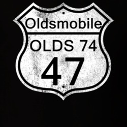 Highway Route Sign 1947 Oldsmobile Olds 74 Distressed T Shirt