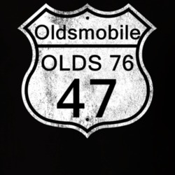 Highway Route Sign 1947 Oldsmobile Olds 76 Distressed T Shirt
