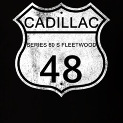 Highway Route Sign 1948 Cadillac Series 60 S Fleetwood Distressed T Sh
