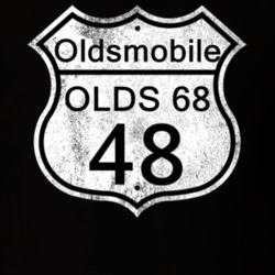 Highway Route Sign 1948 Oldsmobile Olds 68 Distressed T Shirt