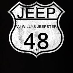Highway Route Sign 1948 VJ Willys Jeepster Distressed T Shirt