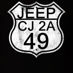 Highway Route Sign 1949 CJ 2A Distressed T Shirt