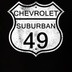 Highway Route Sign 1949 Chevy Suburban Distressed T Shirt