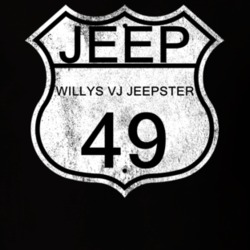 Highway Route Sign 1949 Willys VJ Jeepster Distressed T Shirt