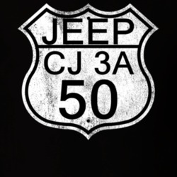 Highway Route Sign 1950 CJ 3A Distressed T Shirt
