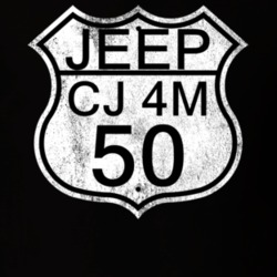 Highway Route Sign 1950 CJ 4M Distressed T Shirt