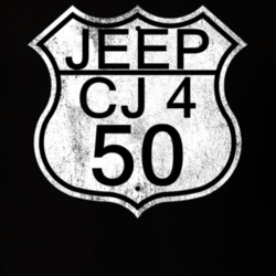 Highway Route Sign 1950 CJ 4 Distressed T Shirt