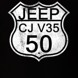 Highway Route Sign 1950 CJ V35 Distressed T Shirt