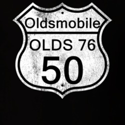 Highway Route Sign 1950 Oldsmobile Olds 76 Distressed T Shirt