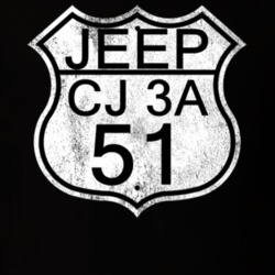Highway Route Sign 1951 CJ 3A Distressed T Shirt