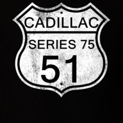 Highway Route Sign 1951 Cadillac Series 75 Distressed T Shirt