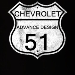 Highway Route Sign 1951 Chevy Advance Design Distressed T Shirt