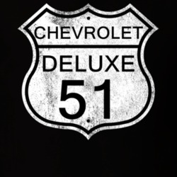 Highway Route Sign 1951 Chevy Deluxe Distressed T Shirt