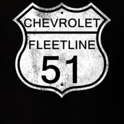 Highway Route Sign 1951 Chevy Fleetline Distressed T Shirt