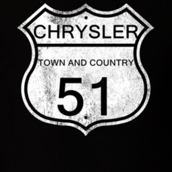 Highway Route Sign 1951 Chrysler Town and Country Distressed T Shirt