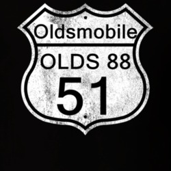 Highway Route Sign 1951 Oldsmobile Olds 88 Distressed T Shirt