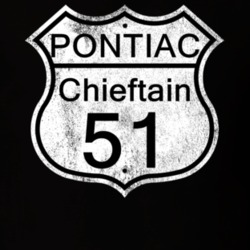 Highway Route Sign 1951 Pontiac Chieftain Distressed T Shirt