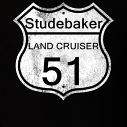 Highway Route Sign 1951 Studebaker Land Cruiser Distressed T Shirt