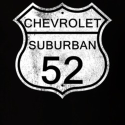 Highway Route Sign 1952 Chevy Suburban Distressed T Shirt