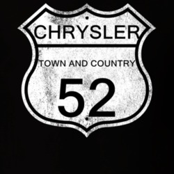 Highway Route Sign 1952 Chrysler Town and Country Distressed T Shirt