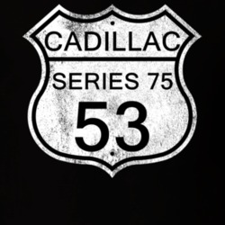 Highway Route Sign 1953 Cadillac Series 75 Distressed T Shirt