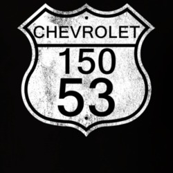 Highway Route Sign 1953 Chevy 150 Distressed T Shirt