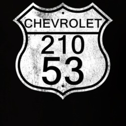 Highway Route Sign 1953 Chevy 210 Distressed T Shirt