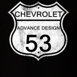 Highway Route Sign 1953 Chevy Advance Design Distressed T Shirt