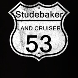 Highway Route Sign 1953 Studebaker Land Cruiser Distressed T Shirt