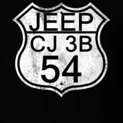 Highway Route Sign 1954 CJ 3B Distressed T Shirt