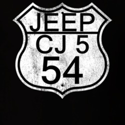 Highway Route Sign 1954 CJ 5 Distressed T Shirt