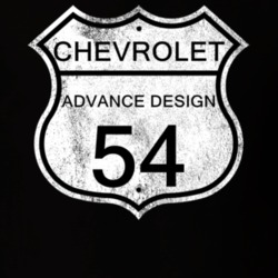 Highway Route Sign 1954 Chevy Advance Design Distressed T Shirt
