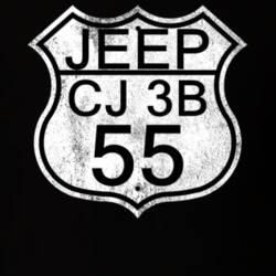 Highway Route Sign 1955 CJ 3B Distressed T Shirt