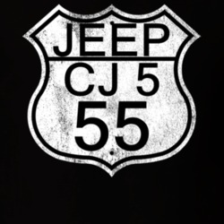 Highway Route Sign 1955 CJ 5 Distressed T Shirt