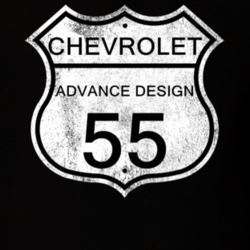 Highway Route Sign 1955 Chevy Advance Design Distressed T Shirt