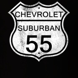 Highway Route Sign 1955 Chevy Suburban Distressed T Shirt