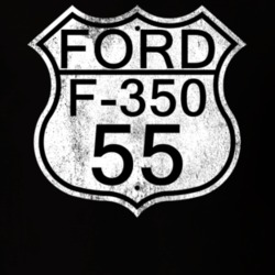 Highway Route Sign 1955 F-350 Distressed T Shirt