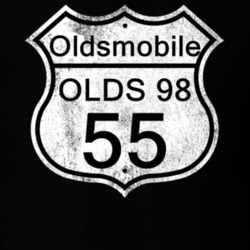 Highway Route Sign 1955 Oldsmobile Olds 98 Distressed T Shirt